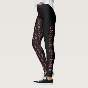 Bröstbenet Breast Cancer Springa ditt namn Stark R Leggings