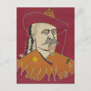 Bröstbild på Buffalo Bill Vykort