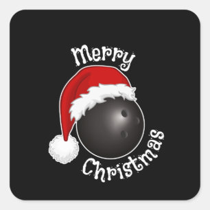 Bröstboll med Santa Hat. Julafton Fyrkantigt Klistermärke