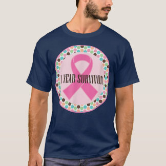 Bröstcancer 1 års Rosa av överlevande T Shirt