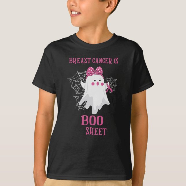 Bröstcancer är Boo Lakan Ghost Halloween Costume T Shirt (Framsida)