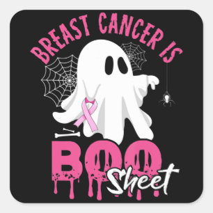Bröstcancer är Boo Lakan Halloween bröstcancer Fyrkantigt Klistermärke
