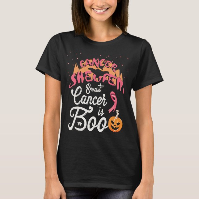 Bröstcancer är Boo Lakan Halloween bröstcancer T Shirt (Framsida)