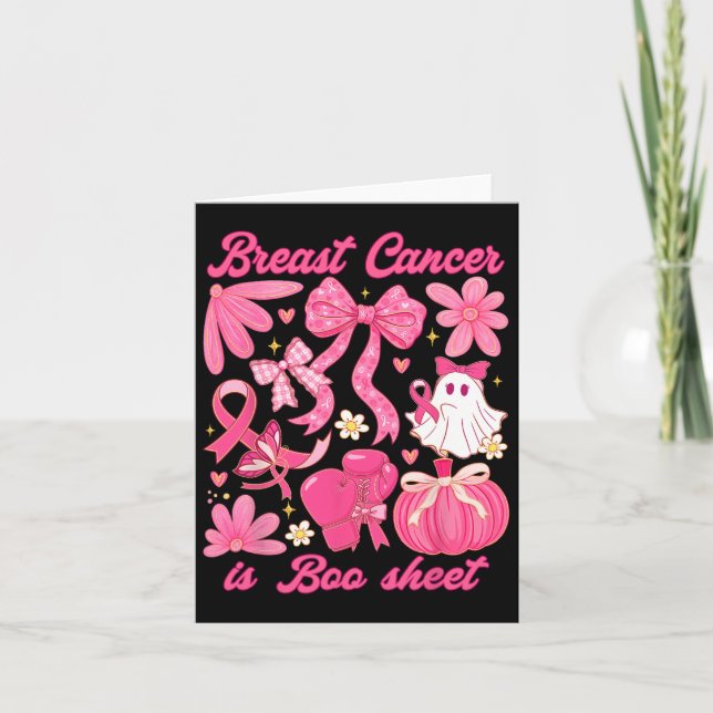 Bröstcancer är Boo Lakan Halloween Vibes Rosa Ri Kort (Framsida)