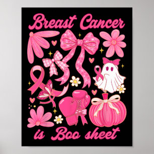 Bröstcancer är Boo Lakan Halloween Vibes Rosa Ri Poster