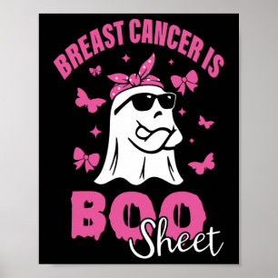 Bröstcancer är Boo Lakan Rosa Ribbon Funny Ghost Poster