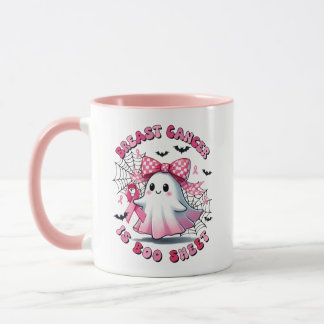 Bröstcancer är Boo Lakan Rosa Ribbon Halloween Mugg