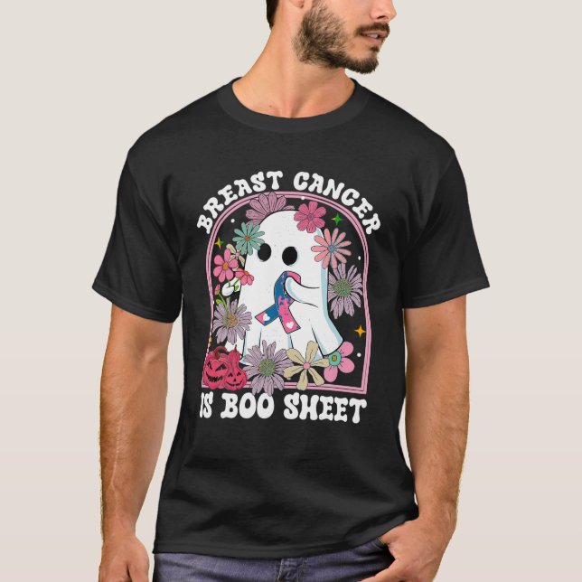 Bröstcancer är Boo Lakan Warrior Cute Ghost Rosa T Shirt (Framsida)