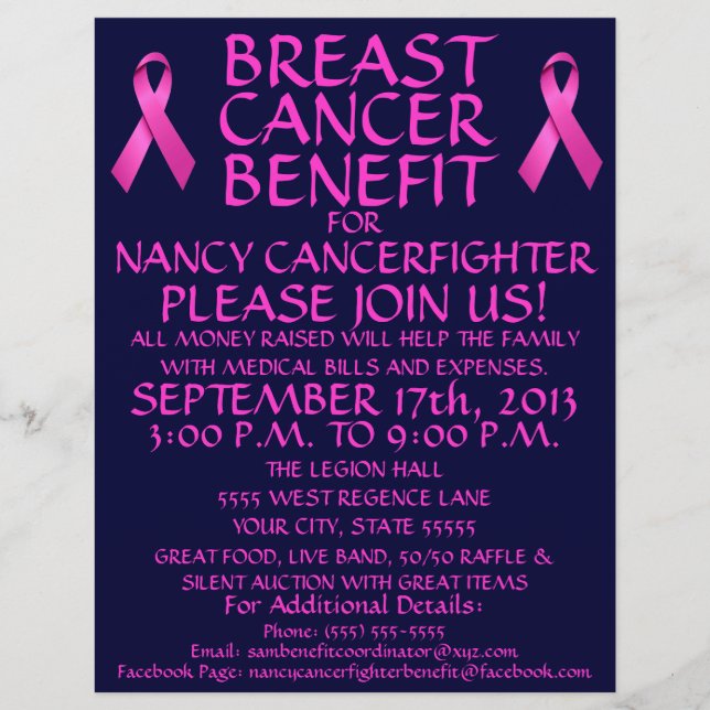 Bröstcancer Benefit Flyer (Framsidan)