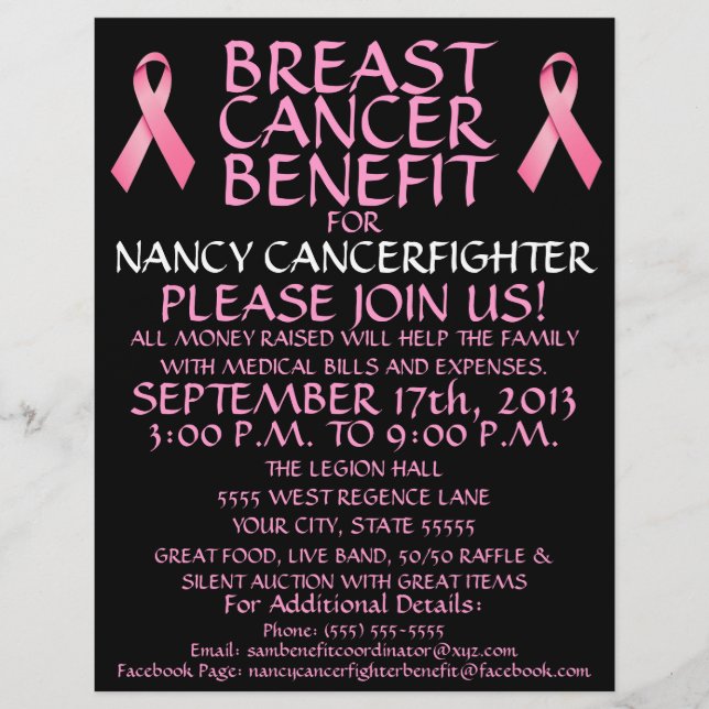 Bröstcancer Benefit Flyer (Framsidan)