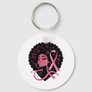 Bröstcancer Black African Women Support Nyckelring