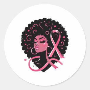 Bröstcancer Black African Women Support Runt Klistermärke