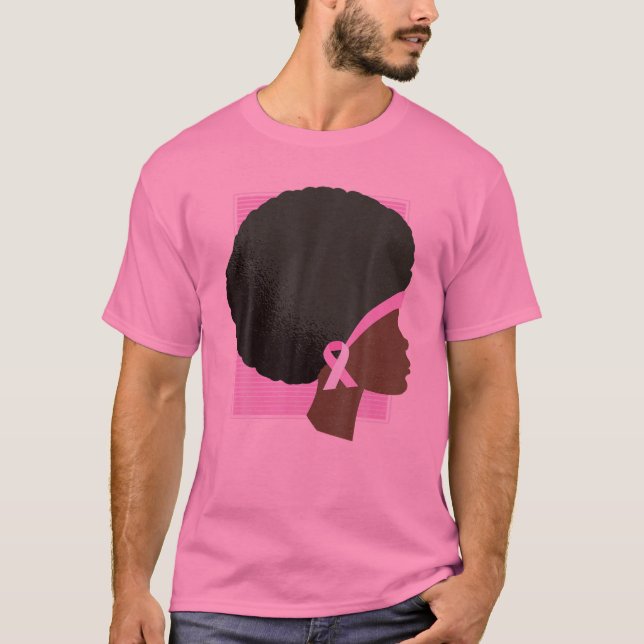 Bröstcancer Black African Women Support T Shirt (Framsida)
