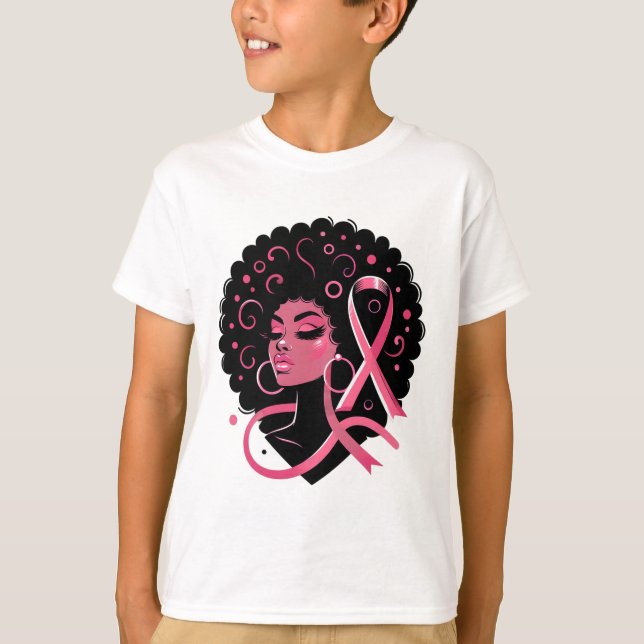 Bröstcancer Black African Women Support T Shirt (Framsida)