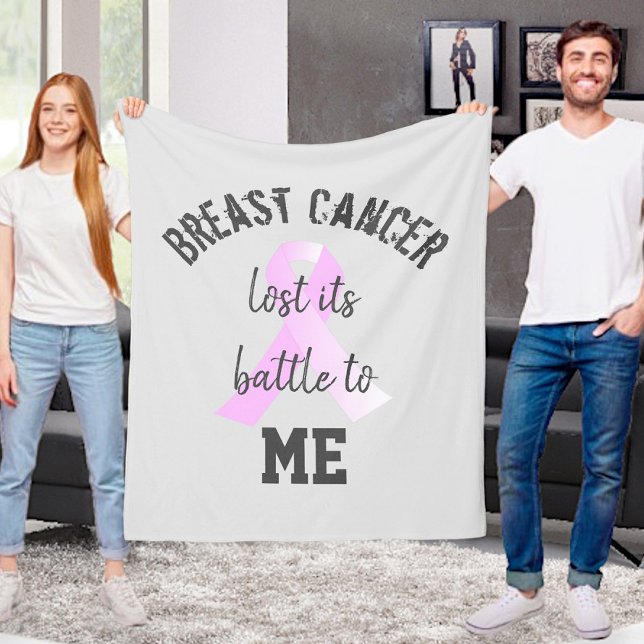 Bröstcancer Borttappaden Battle till ME | Efterlev Fleecefilt (Breast Cancer Lost its Battle to Me Fleece Blanket)
