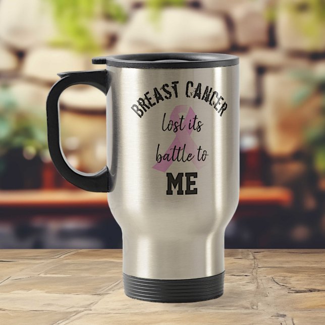 Bröstcancer Borttappaden Battle till ME | Efterlev Resemugg (Breast Cancer Lost its Battle to Me Travel Mug)