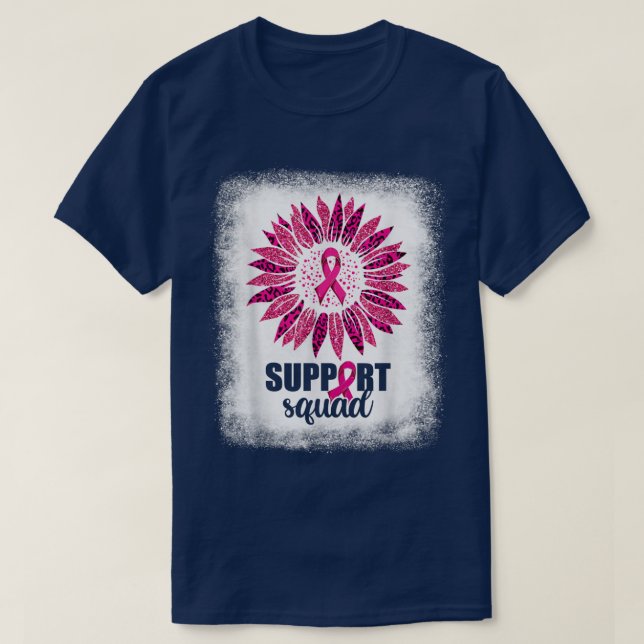 Bröstcancer, bröstcancer, stöd på Squad Sunf T Shirt (Design framsida)