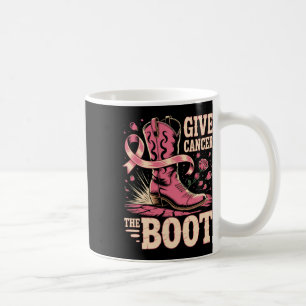 Bröstcancer Cowboy Ge cancer Boot Cowgirl Kaffemugg