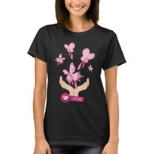 Bröstcancer Cure Butterflies t-shirt