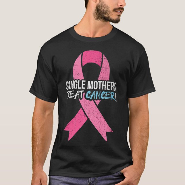 Bröstcancer en gång i Mor Beat Cancer Mamma Suppo T Shirt (Framsida)