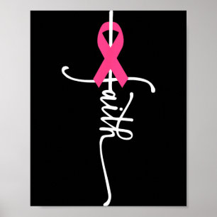 Bröstcancer Faith Bröstcancer Medvetenhet Bröst Poster