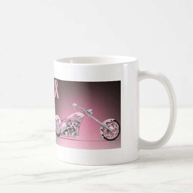 Bröstcancer för band för Harley cykel rosa Kaffemugg (Höger)