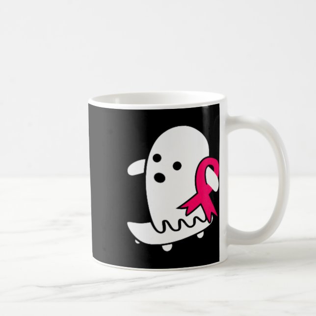 Bröstcancer Ghost Halloween Rosa Bröstcancer A Kaffemugg (Höger)