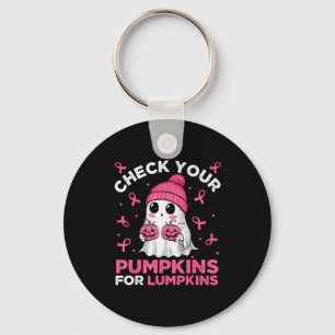 Bröstcancer Halloween Boo Spöke Kontrollera Din Pu Nyckelring