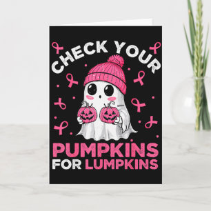 Bröstcancer Halloween Boo Spöke Kontrollera Dina P Kort