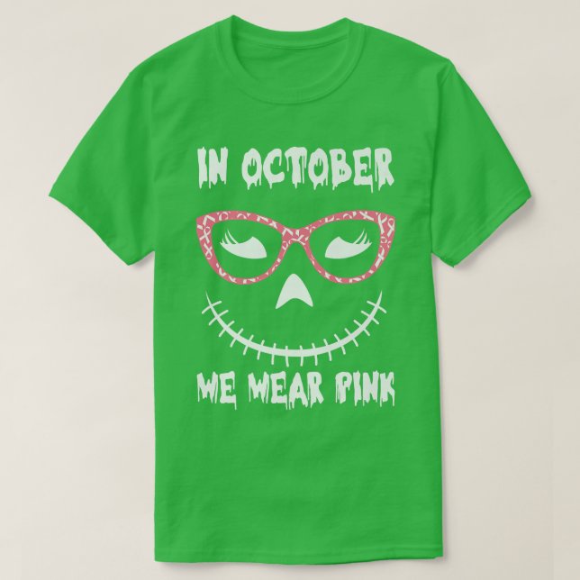 Bröstcancer Halloween Jack O'Lantern P T Shirt (Design framsida)