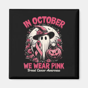 Bröstcancer hemsöker kvinnor Halloween i oktober Magnet