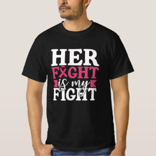 Bröstcancer Hennes kamp är min familj kvinnor T Shirt