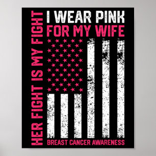 Bröstcancer Hennes kamp är min kamp i Bära Rosa Wi Poster
