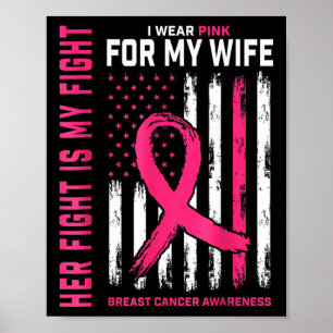 Bröstcancer Hennes kamp är min kamp jag Bäror Rosa Poster