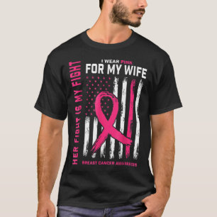 Bröstcancer Hennes kamp är min kamp jag Bäror Rosa T Shirt