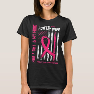 Bröstcancer Hennes kamp är min kamp jag Bäror Rosa T Shirt
