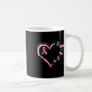 Bröstcancer Hjärtat Dragonflies Medvetenhet Kvinno Kaffemugg