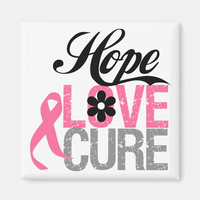 Bröstcancer HOPE KÄRLEK CURE-gåvor Magnet (Framsidan)
