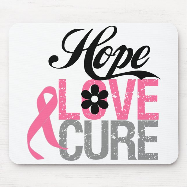 Bröstcancer HOPE KÄRLEK CURE-gåvor Musmatta (Framsidan)