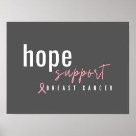 Bröstcancer, hopp. stöd. Poster och skriva ut