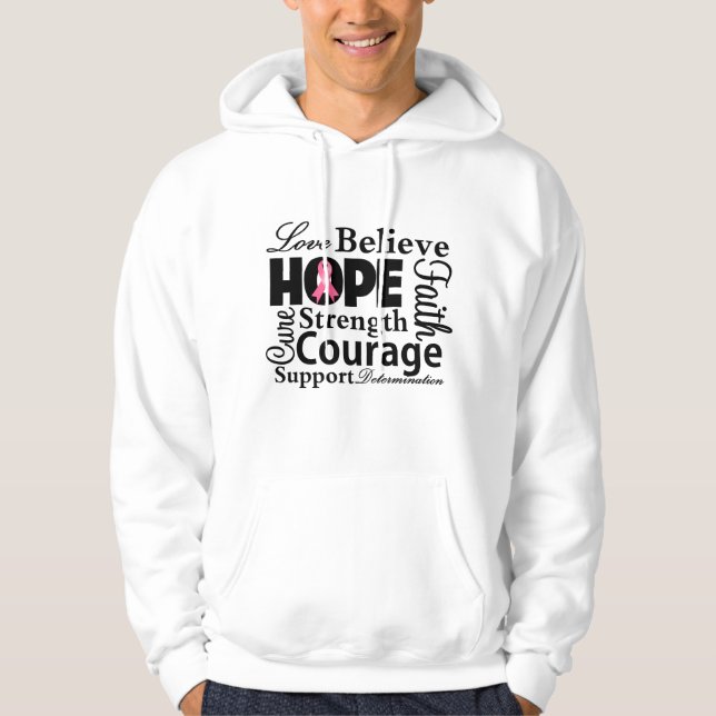Bröstcancer hoppets kollage hoodie (Framsida)