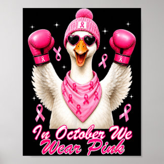 Bröstcancer hos gås medvetenhet månad rosa band poster