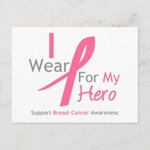Bröstcancer I Bära Rosa för min Hero Vykort