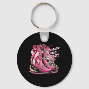 Bröstcancer i ge Boot Cowgirl Breast Cancer Nyckelring