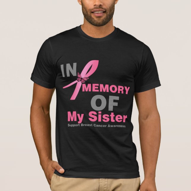 Bröstcancer i minne av min syster tee (Framsida)