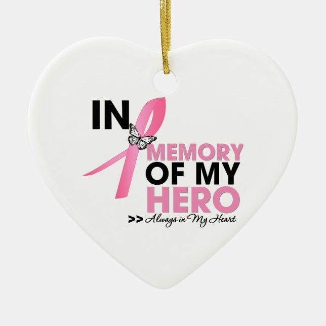 Bröstcancer i minnet på min Hero Julgransprydnad Keramik (Framsidan)