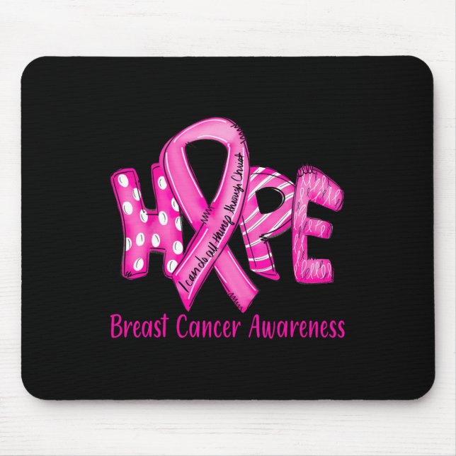 Bröstcancer i oktober Bära Rosa Ribbon Musmatta (Framsidan)