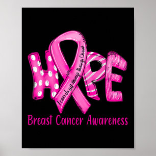 Bröstcancer i oktober Bära Rosa Ribbon Poster