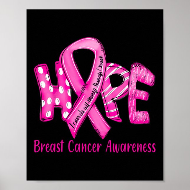 Bröstcancer i oktober Bära Rosa Ribbon Poster (Framsidan)
