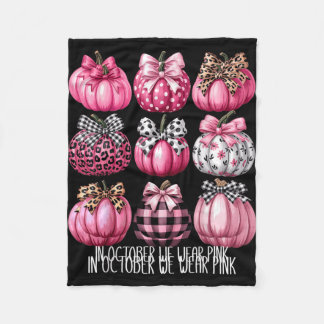 Bröstcancer i oktober Vi bär nk Pumpkin Coquette Fleecefilt
